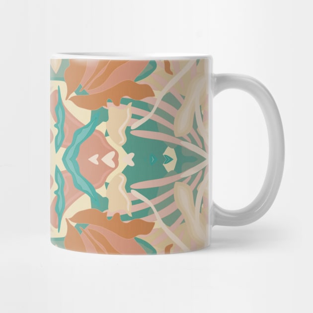 Abstract Tropical Plants in Turquoise and Pastels / Mirrored by matise